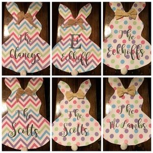 Personalized bunny garden flag